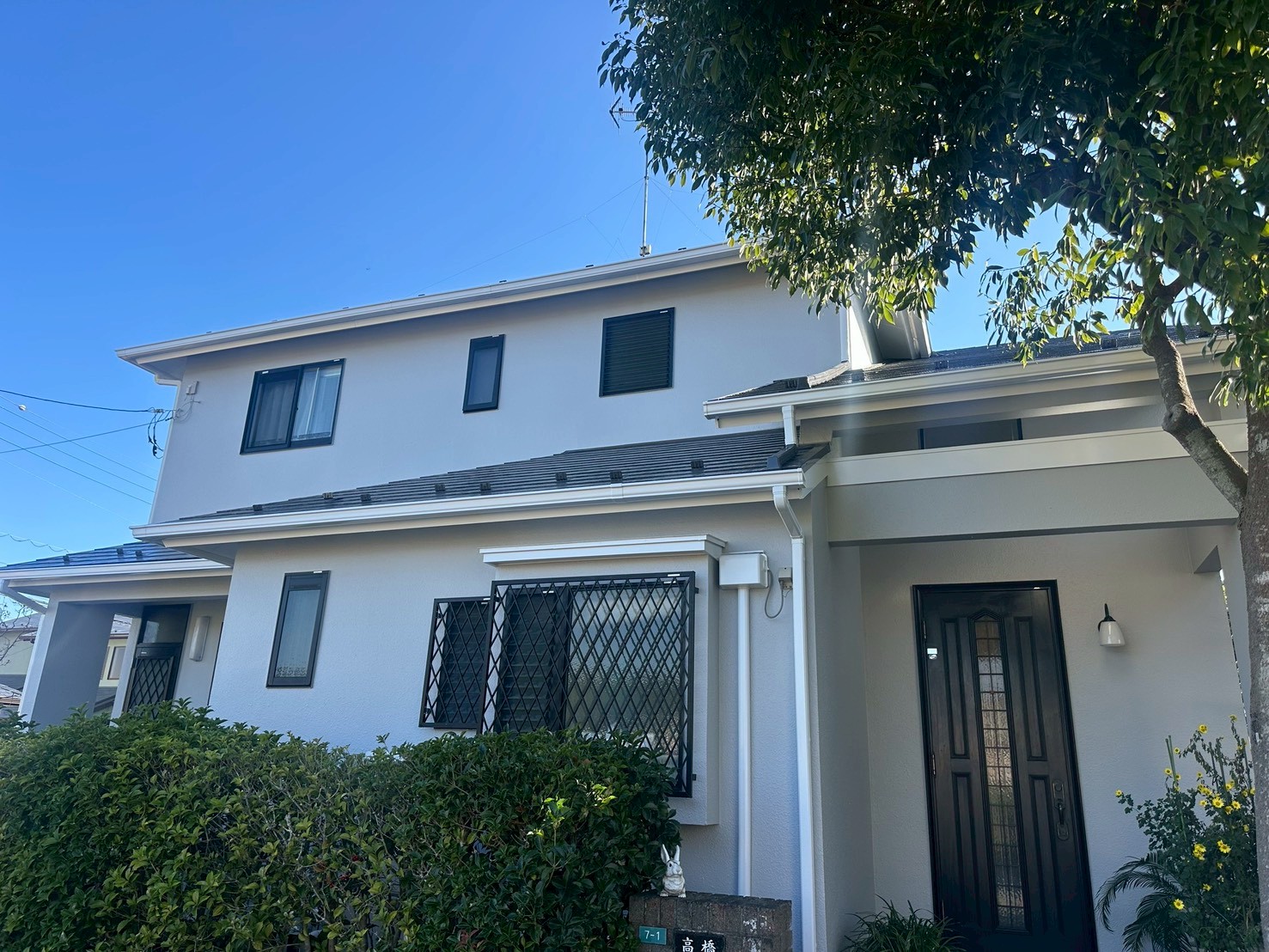 茨城県取手市にて外壁・屋根塗装とベランダ外壁の貼り替え、鉄骨補強工事の施工後写真